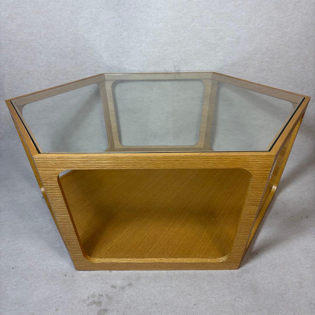 桜屋工業 CHERRY LT-69 六角形 センターテーブル ガラステーブル