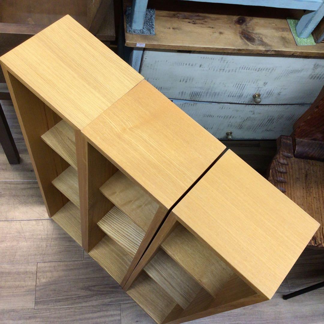 MUJI 無印良品 壁に付けられる家具 箱 3個セット ナチュラル 展示品