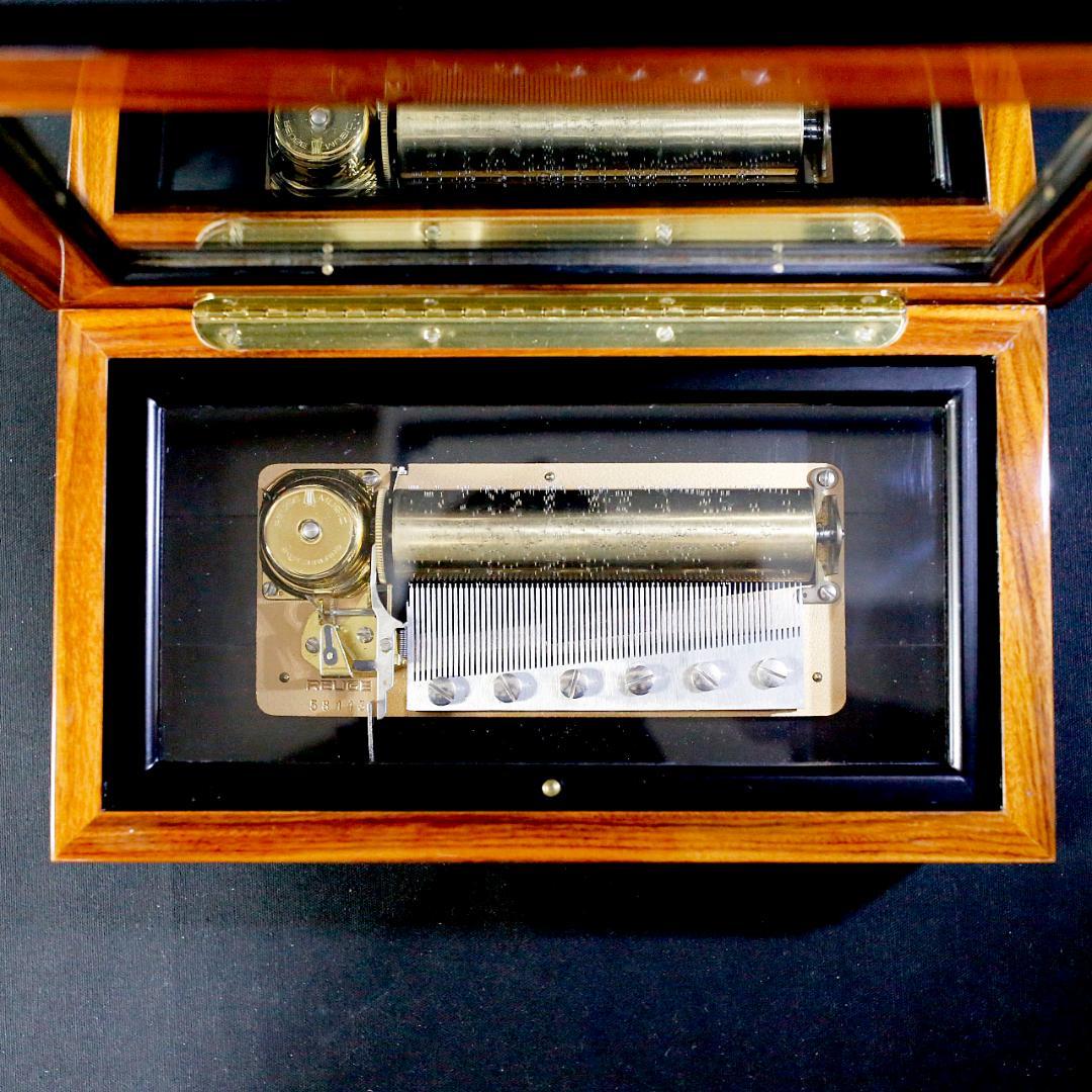 【美品】リュージュ 高級オルゴール ７２弁 アヴェマリア ３パート ローズウッド