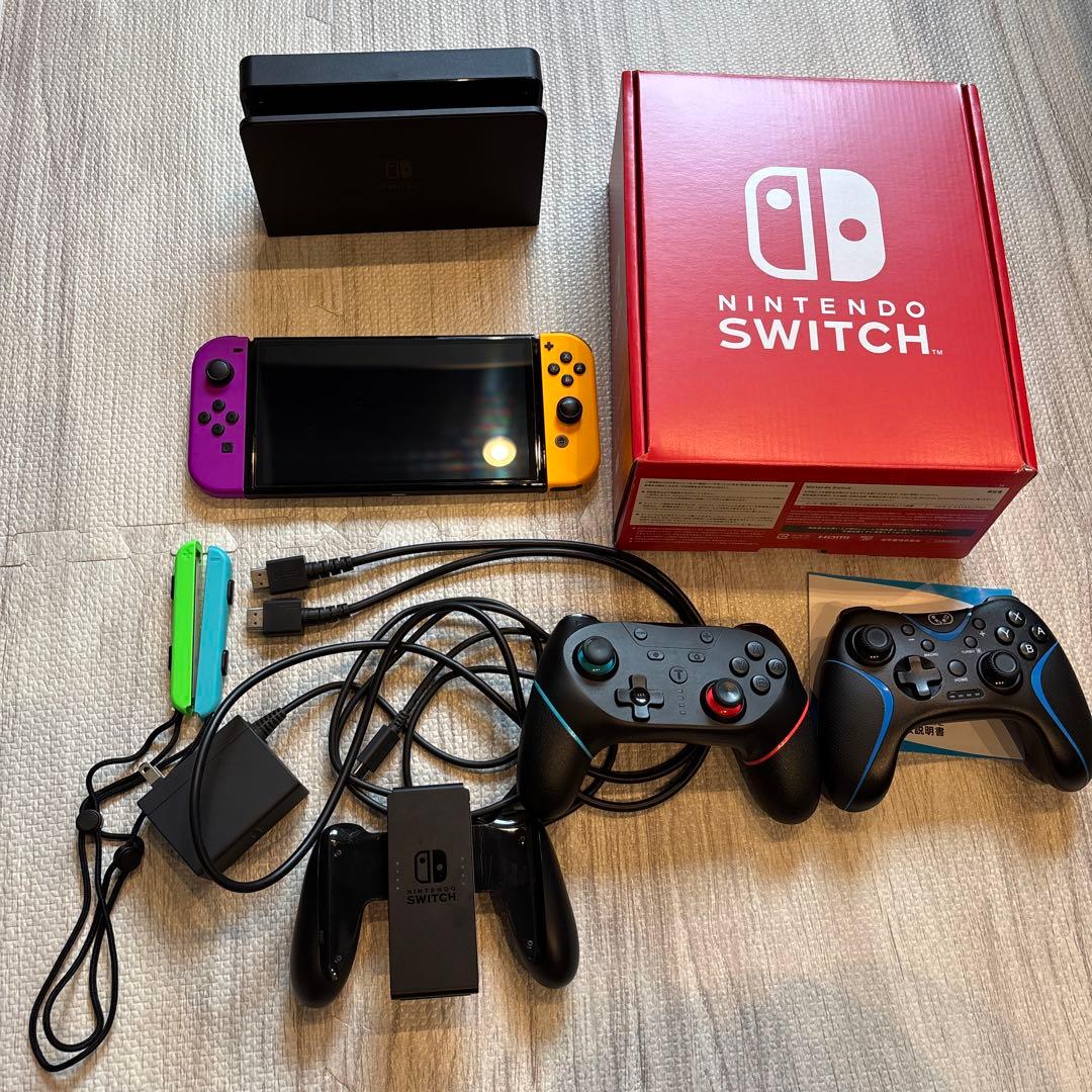 Nintendo Switch 有機ELネオンパープル/オレンジ 本体おまけ多数