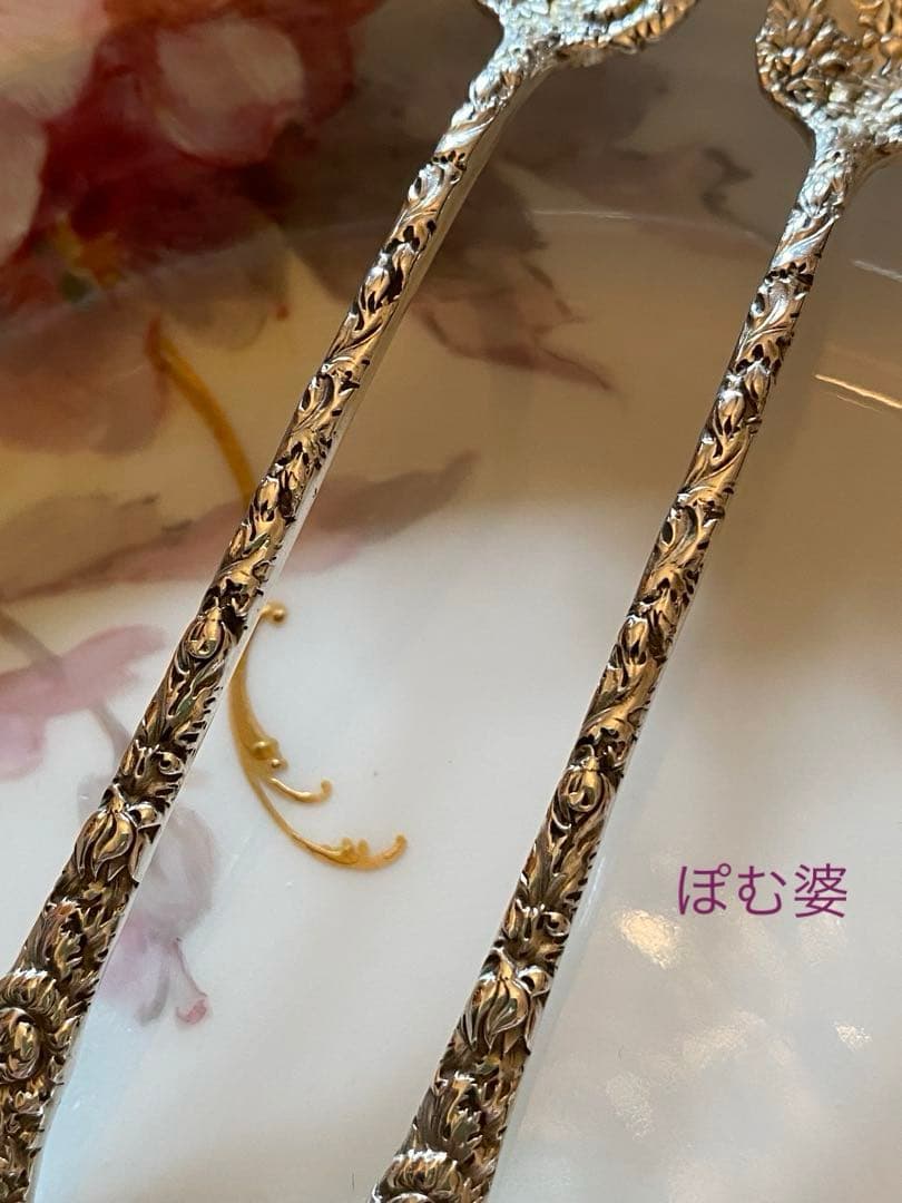 【米国／Durgin】純銀 スターリングシルバー／デザートフォーク4本