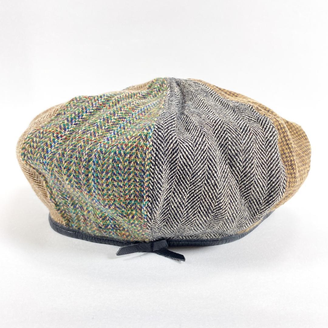 KAPITAL キャピタル ツイード パッチワーク ベレー帽 ヘリンボーン