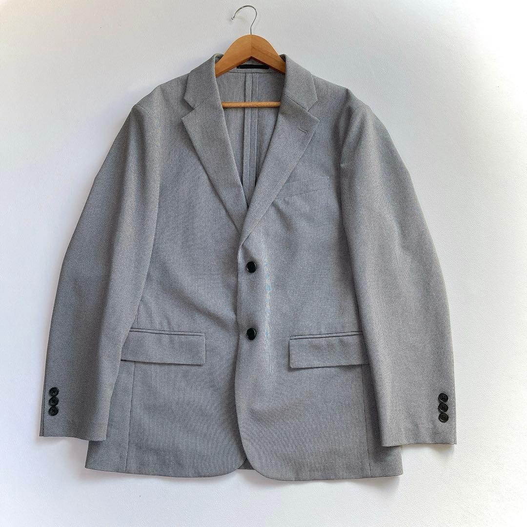 極美品 UNIQLO 感動スーツ セットアップ 千鳥柄 洗える グレー M