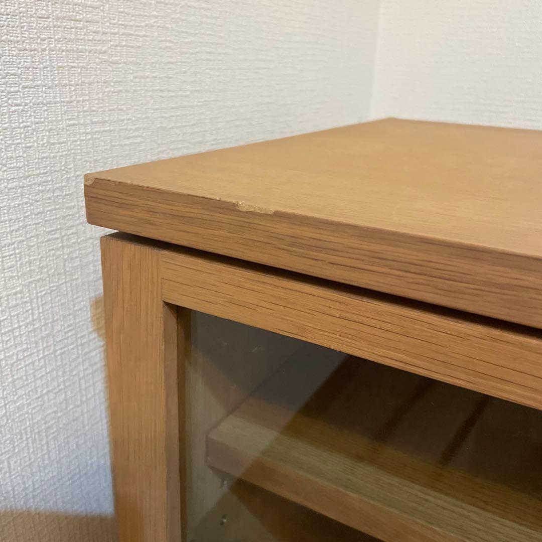 音*人様 無印良品 ナチュラルウッド テレビ台 ガラス扉付き　使用感あり