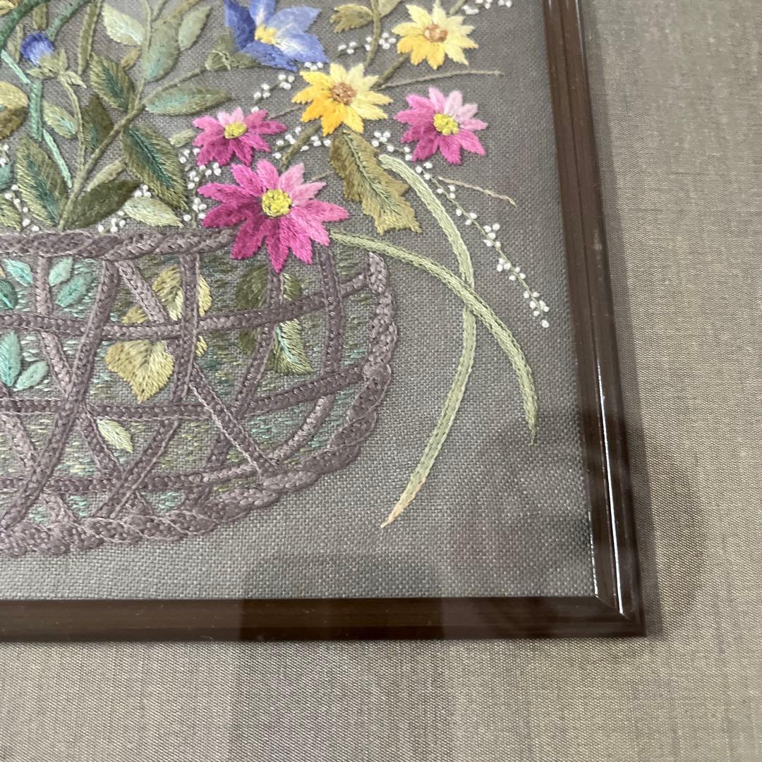 戸塚刺繍作品額　花籠