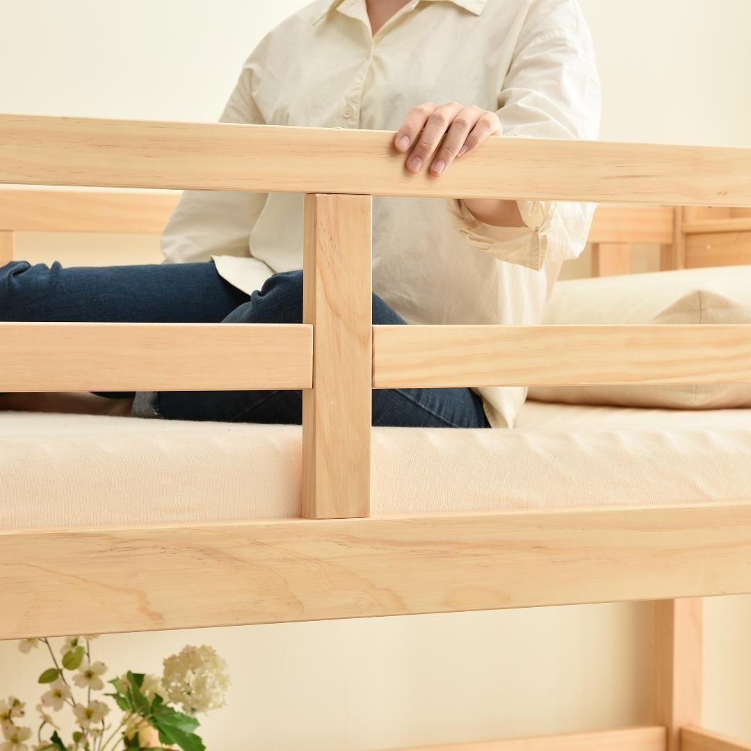 ロフトベッド 階段付き 天然木 コンセント付き シングル 宮付き 高さ172cm