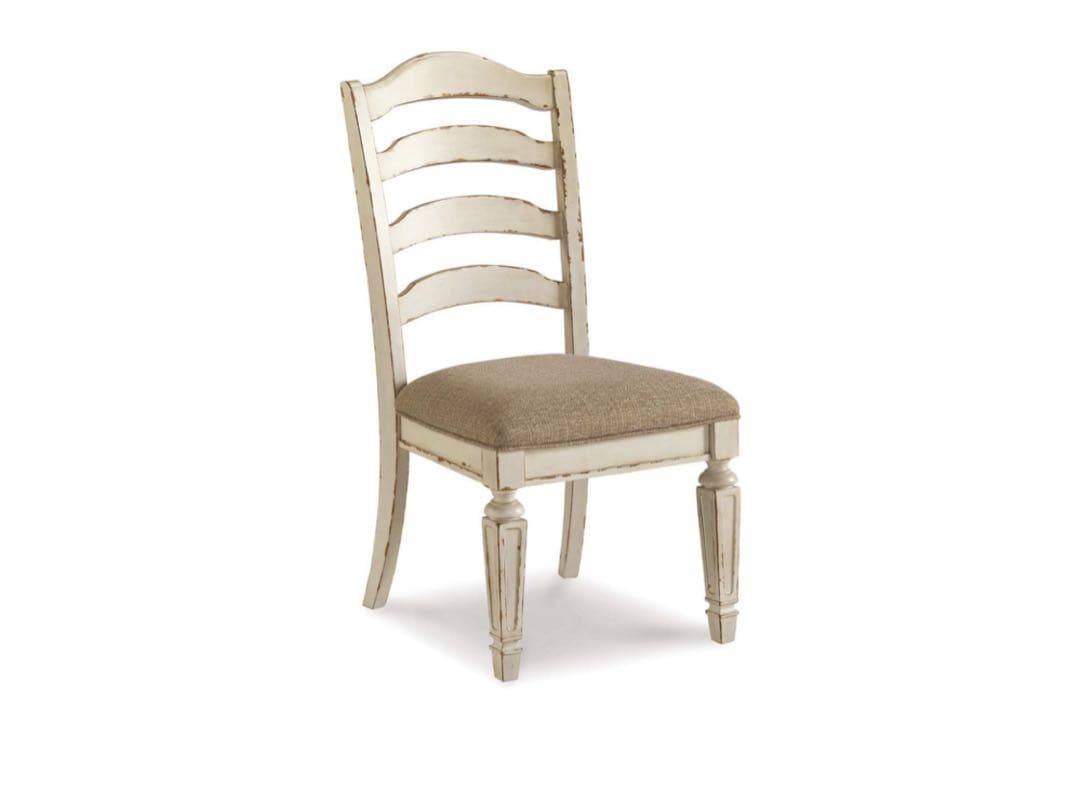 ③ ダイニングチェア　アンティーク仕上げ　白　送料込　輸入家具