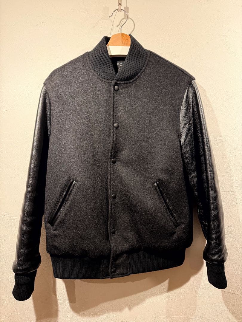 【美品】SHIPS スタジャン 袖牛レザー M シップス　スタジアムジャンパー