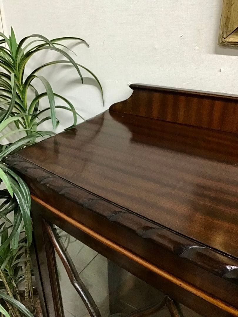 管220☆イギリス製☆アンティーク☆チャイナキャビネット☆マホガニー