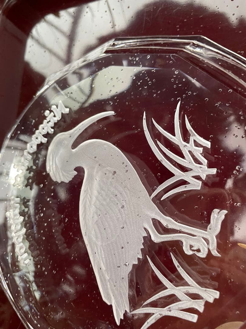 KAGAMI カガミクリスタル　最高級クリスタルガラス　お皿　鳥　鳥柄　プレート