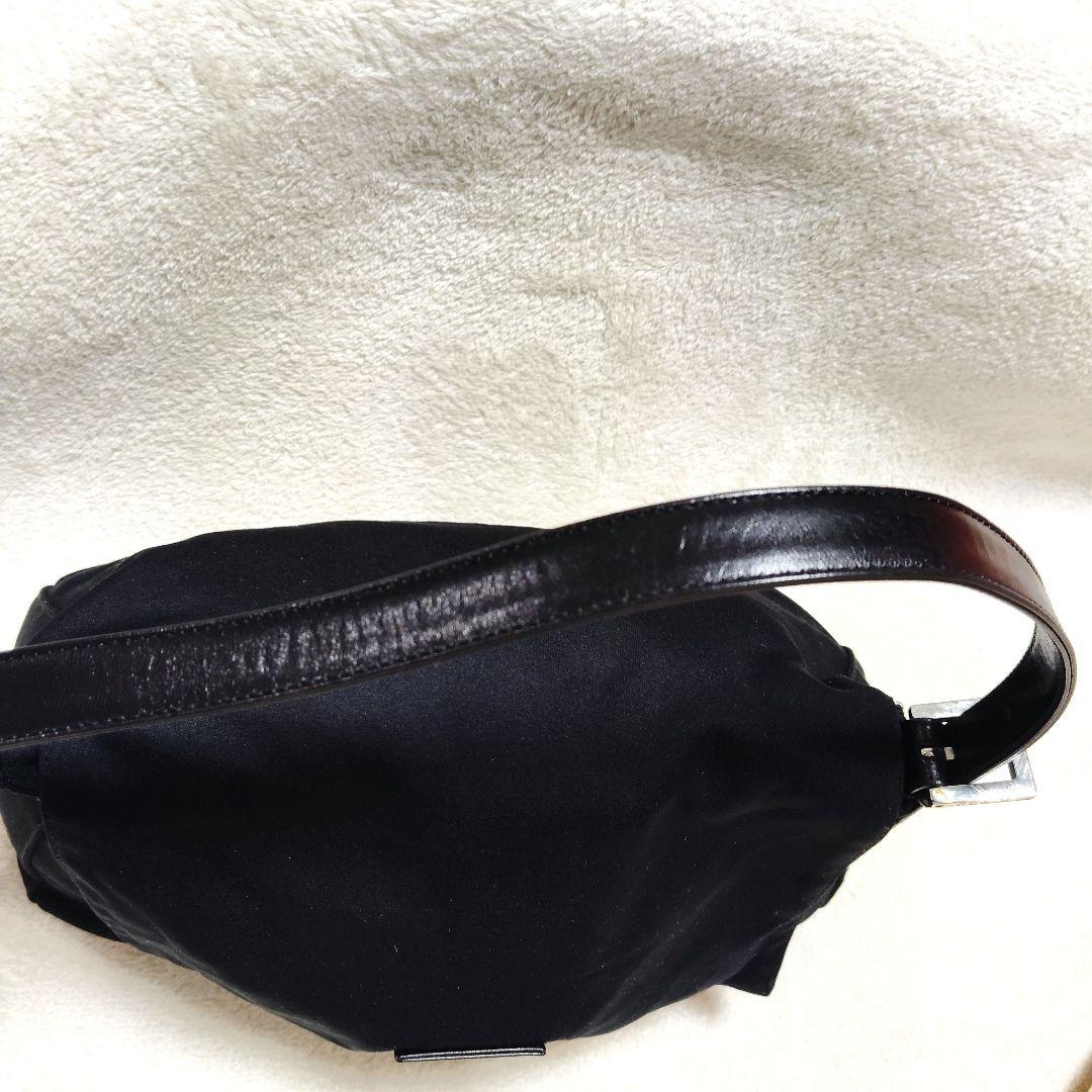 フェンディ　マンマバケット　ワンショルダーバッグ　コットンジャージ　レザー　黒