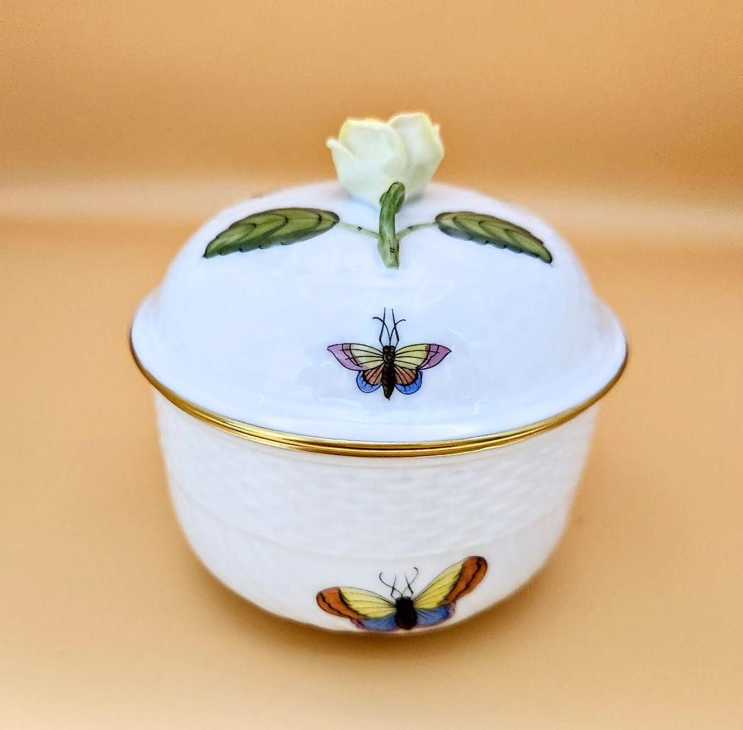 ヘレンド【未使用美品】《ロスチャイルドバード》摘み薔薇〘ボンボニエール小物入れ〙