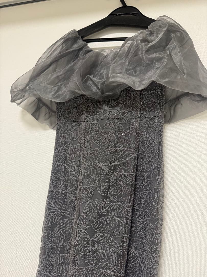 LEJA-WAYオフショルダーパフスリーブバリエマーメイドワンピースロングドレス