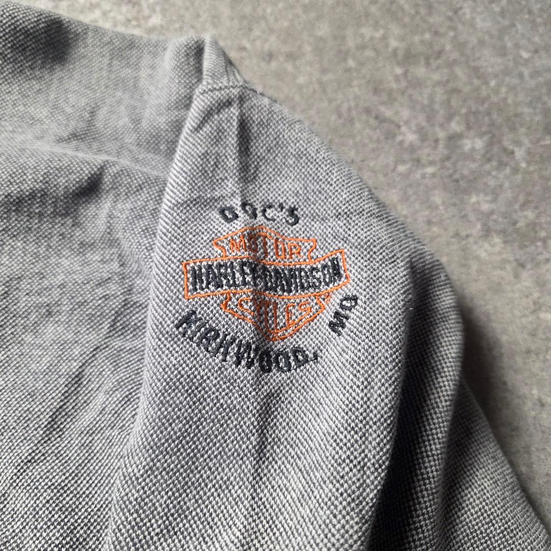 USA製HARLEYDAVIDSONハーレースウェットトレーナー短丈刺繍ロゴL