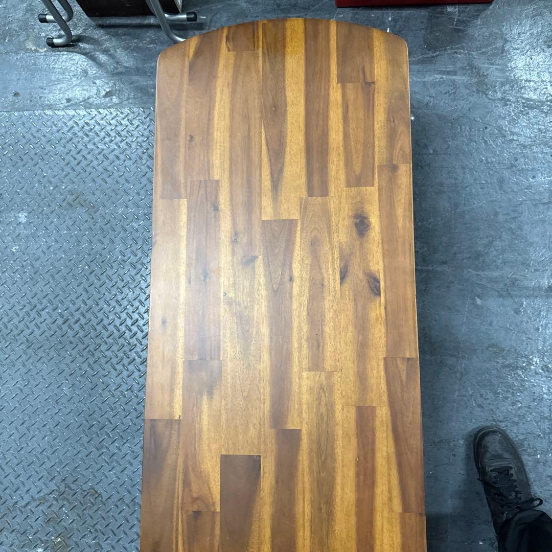 unico ダークブラウン木製楕円形センターテーブル