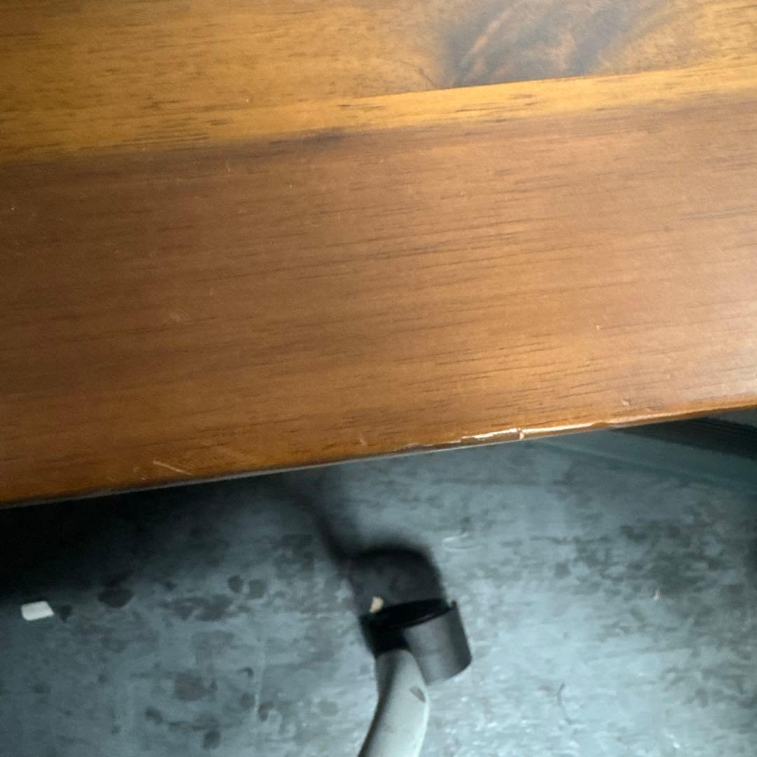 unico ダークブラウン木製楕円形センターテーブル