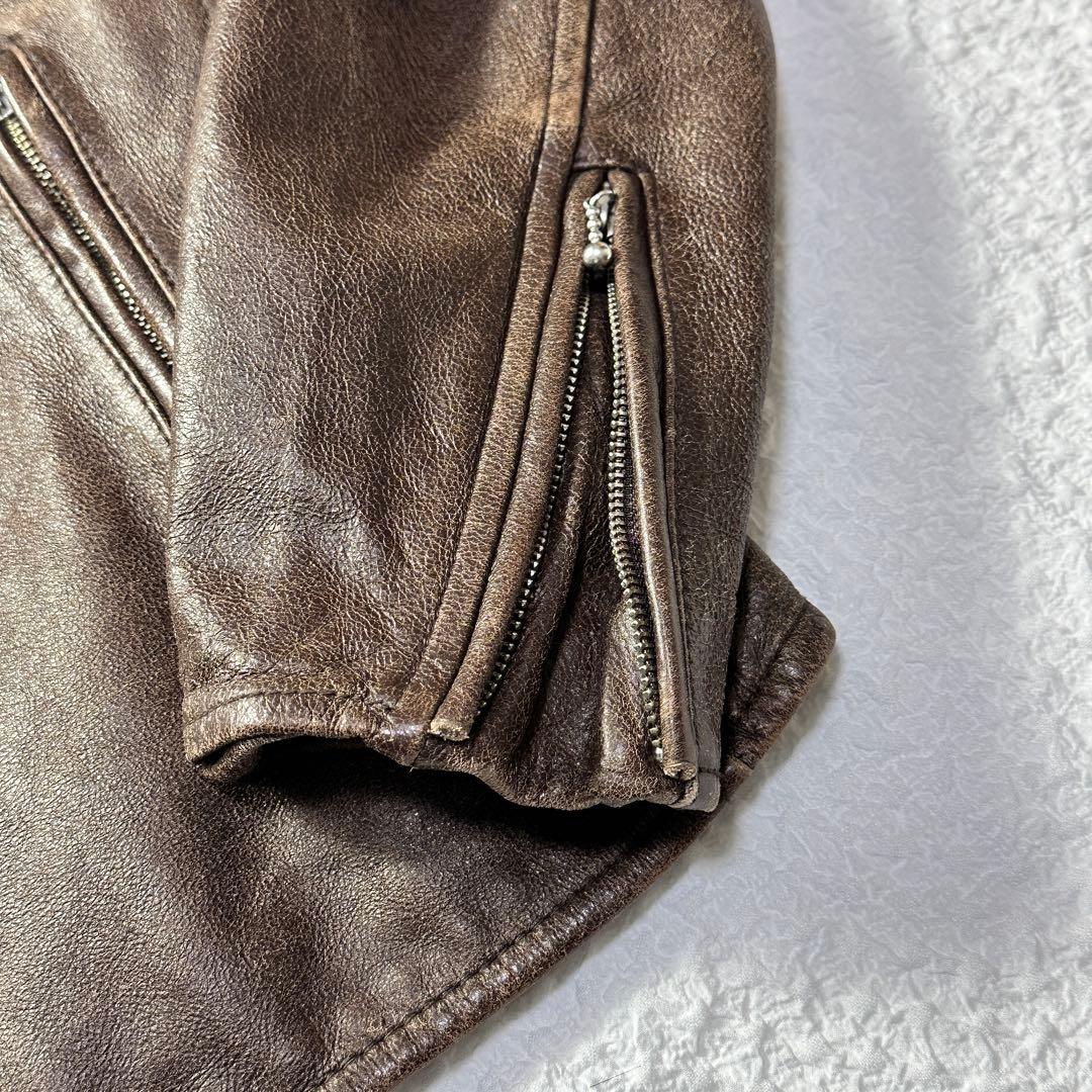 AVIREX レザー ジャケット シングルライダース ヴィンテージ加工 XL