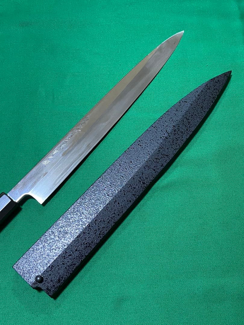 堺孝行本焼　青ニ鋼柳刃包丁 9寸黒檀八角ハンドル