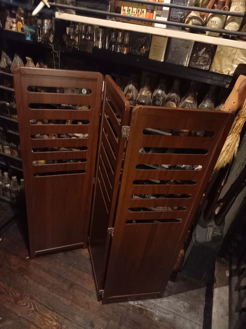 北欧　ミッドセンチュリー　モダン　ウッド　ルーバー　ミドル　パーテーション