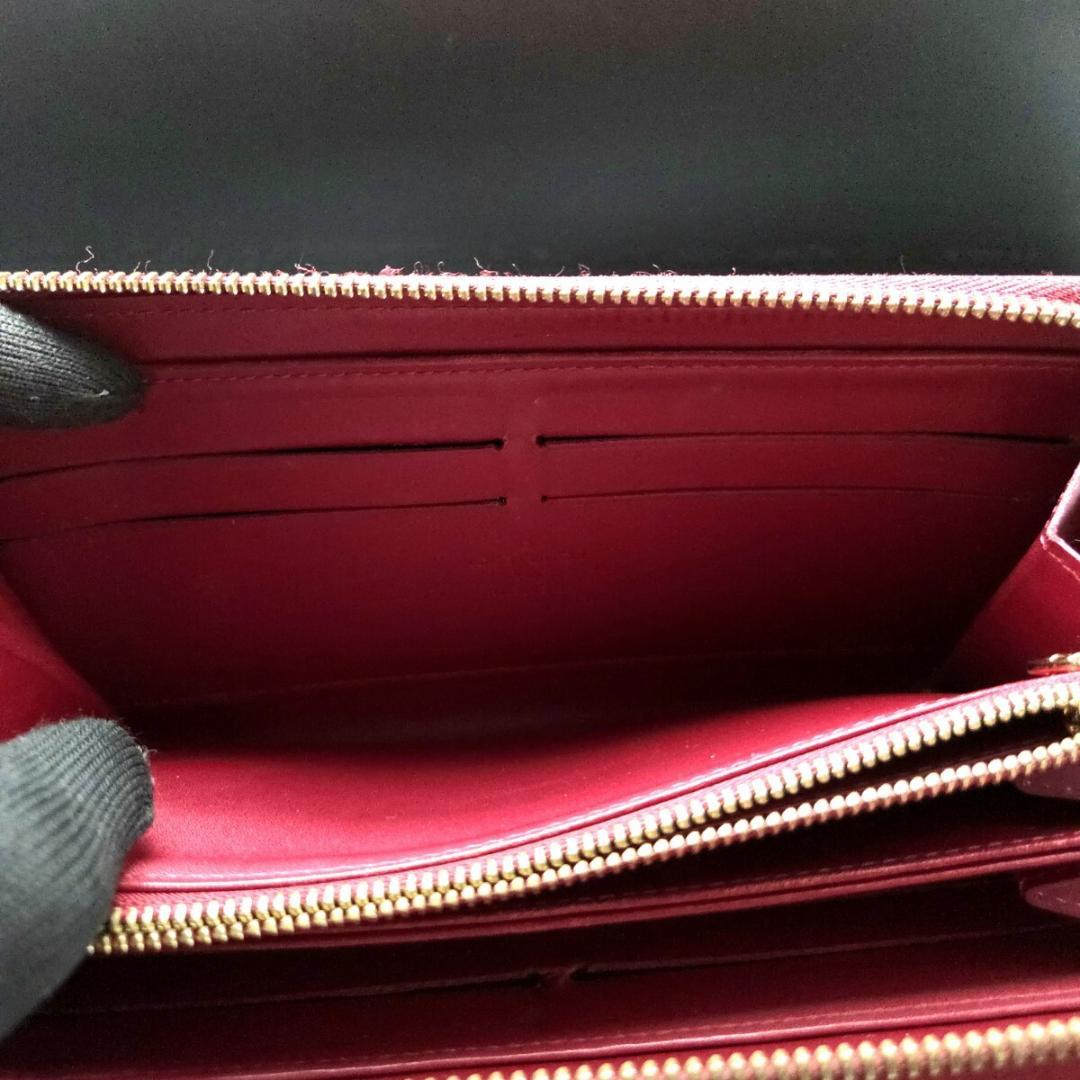ルイヴィトン ヴェルニ ジッピーウォレット 長財布 モノグラム エナメル レッド