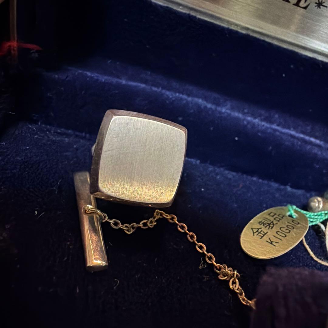 【昭和レトロ】GEMS LUXE カフス & タイピン セット 【金製 K10】