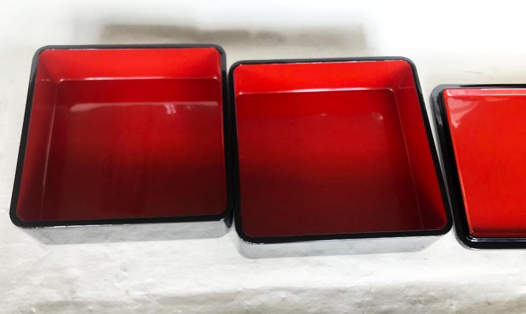 重箱 おせち 2段重 木製漆塗 黒 7.5寸 内朱 22cm 漆器 アウトレット
