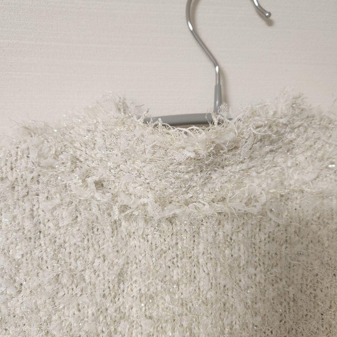 メルカリ最安★雑誌掲載★ウィムガゼット　ラメツイード ニットジャケット ベージュ