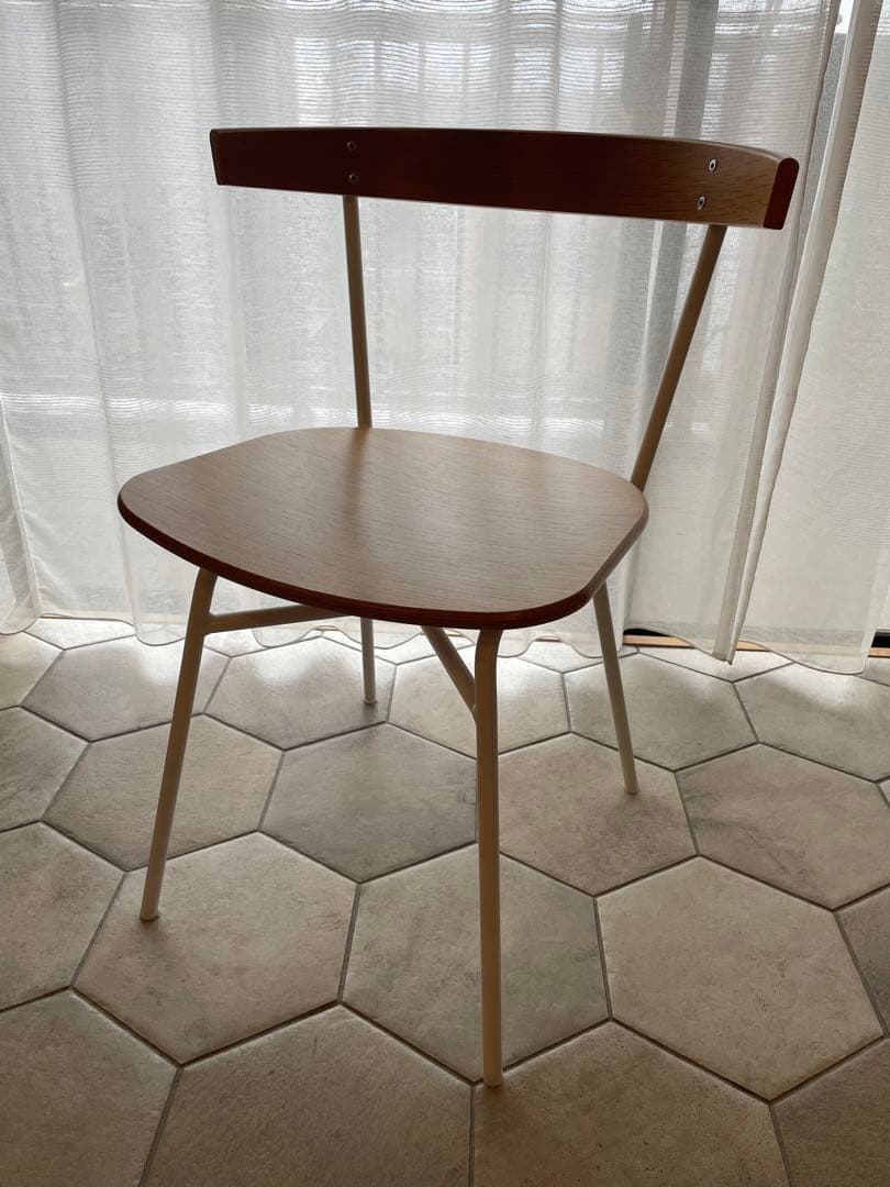 IDEE フェレ チェア ウッドシート ホワイト×ナチュラル　１脚