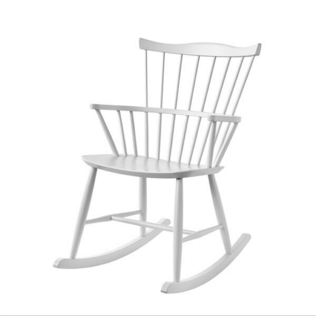 FDBモブラー デンマークデザイン J52G ロッキングチェア ホワイト ①