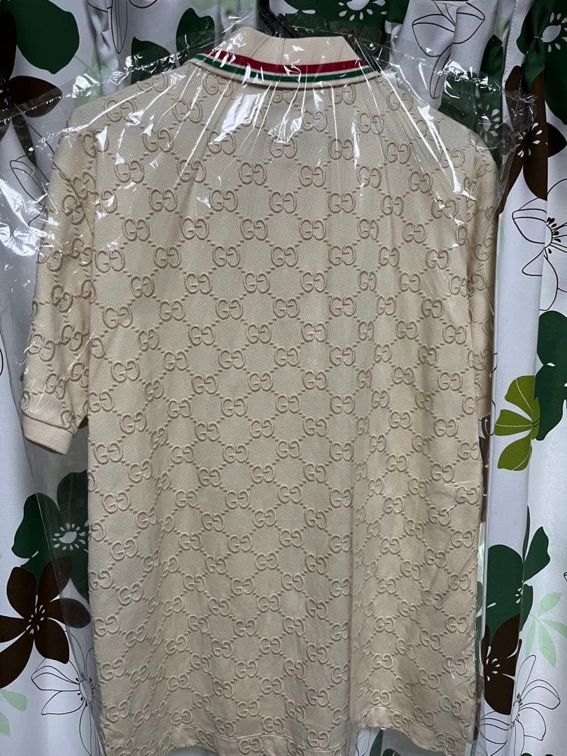 GUCCI/グッチ GGコットンピケ ポロシャツ アイボリー サイズXS