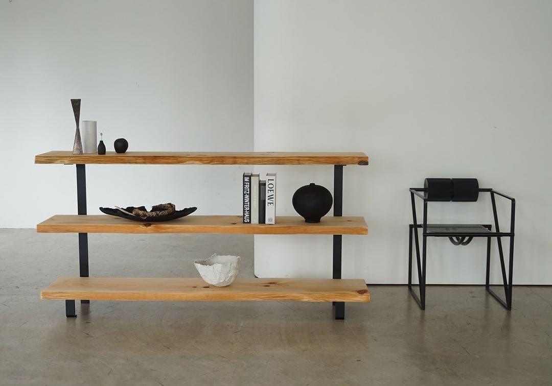 一枚板　エアーシェルフ 商品棚等 (幅180x奥行35x高さ90cm) 送料無料