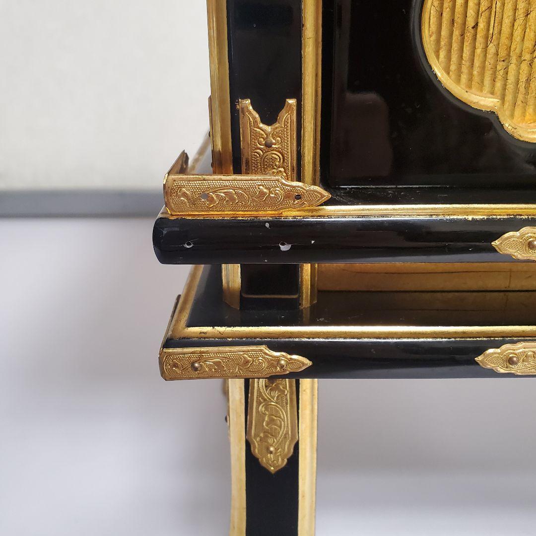 仏壇仏具　経机　木製品　漆塗り　純金　骨董