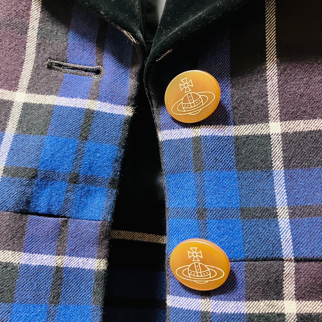 美品　ヴィヴィアンウエストウッド　ラブジャケット　チェック　ベロア　01