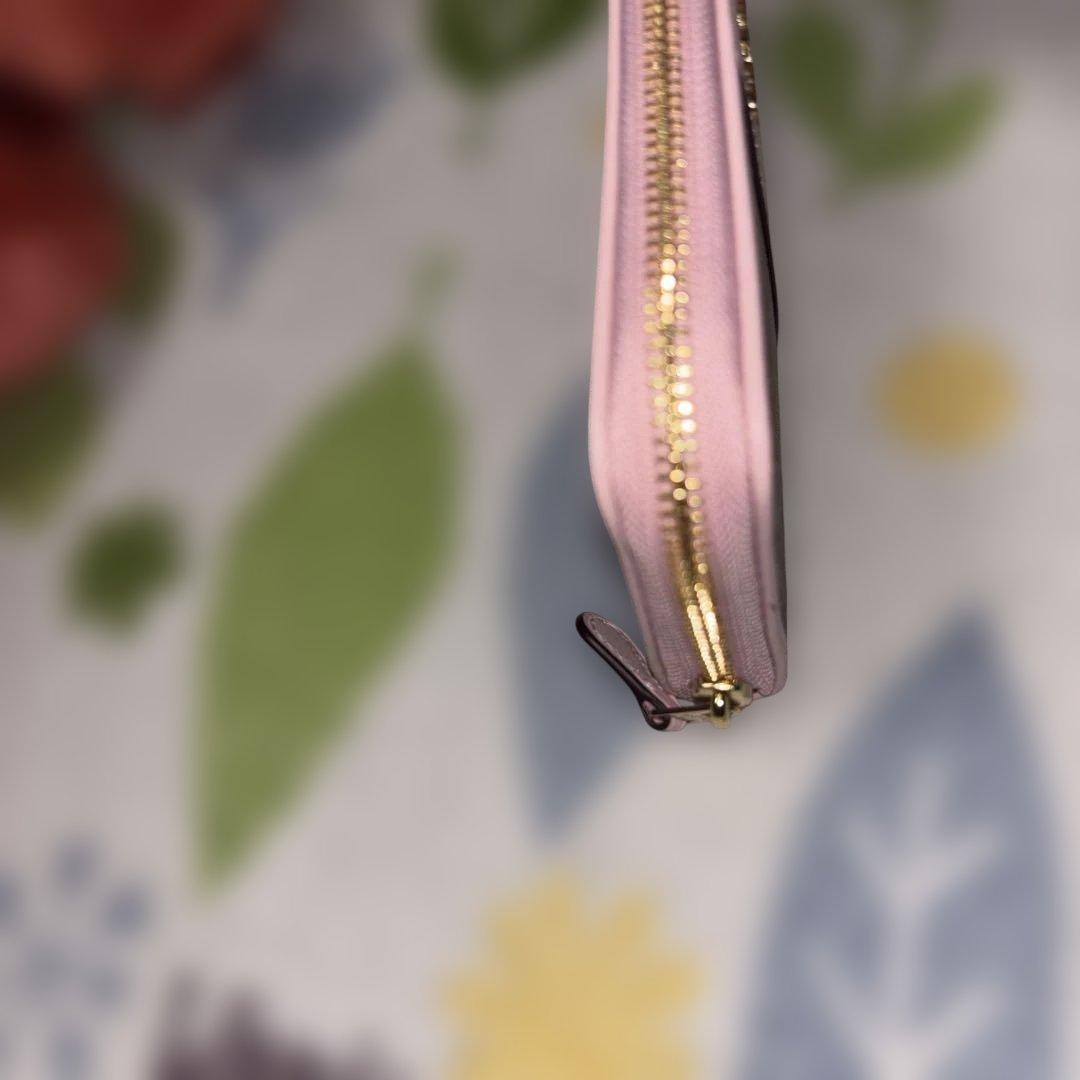 未使用品　COACH ロゴストライプ 長財布 ブラウン/ピンク