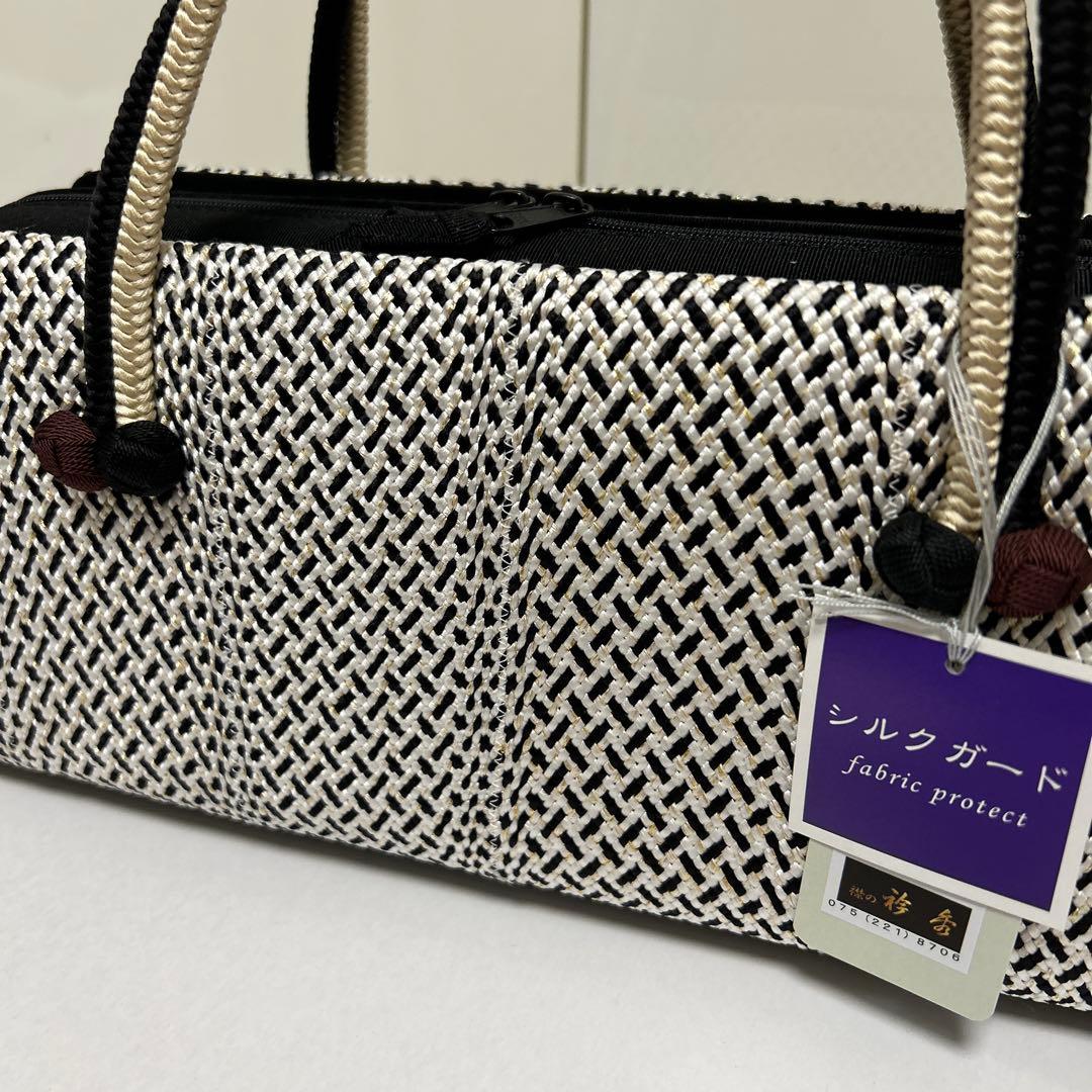 和装バック　利休バッグ　横長の型　小田巻付き　バッグ　組織り　衿秀　和想庵