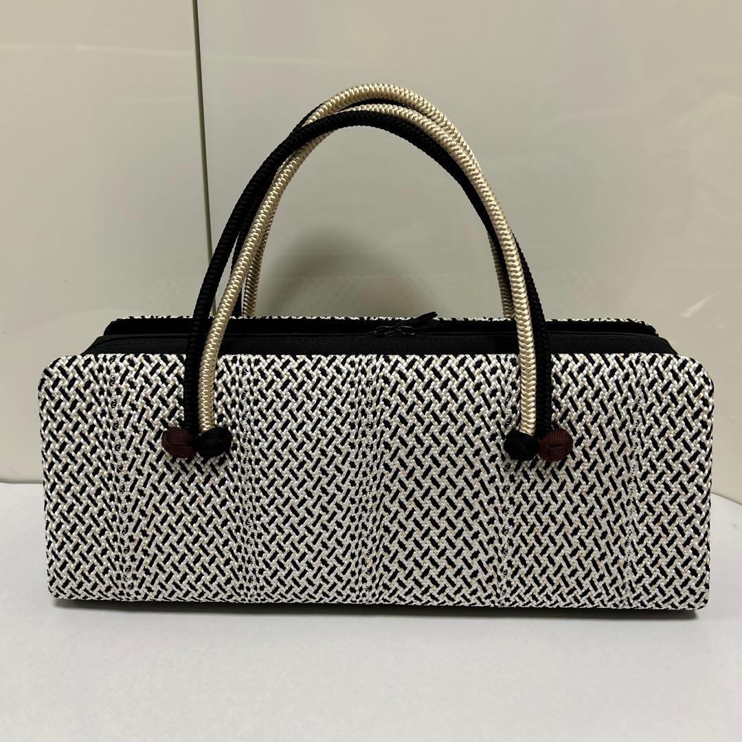 和装バック　利休バッグ　横長の型　小田巻付き　バッグ　組織り　衿秀　和想庵