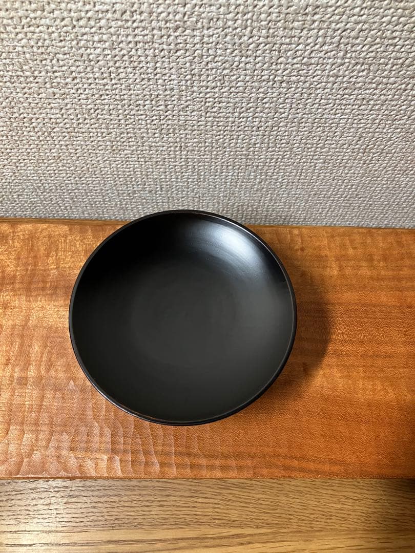 未使用　　黒漆　輪島　漆器作家　石畑哲雄　高坏　高台皿　漆塗り　4寸弱