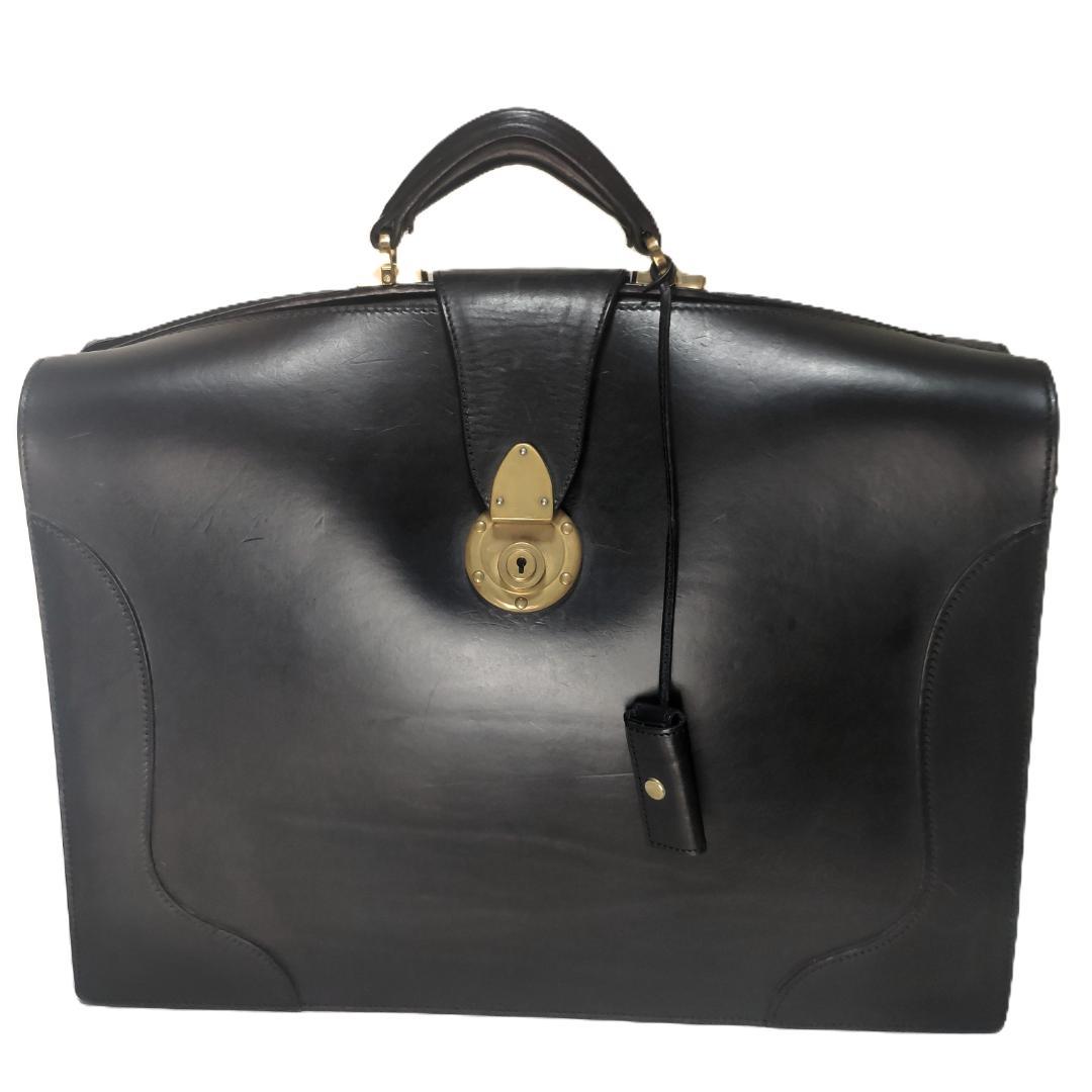 万双 ダレス バック 二つマチ カギ ブライドルレザー ビジネス ブリーフ 本革