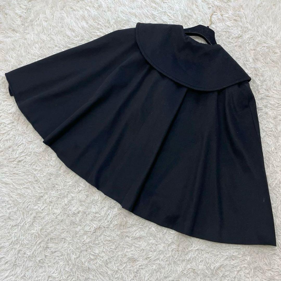 極美品✨ジバンシー　カシミヤウール　女優襟ケープ　ポンチョ　ブラック　XL