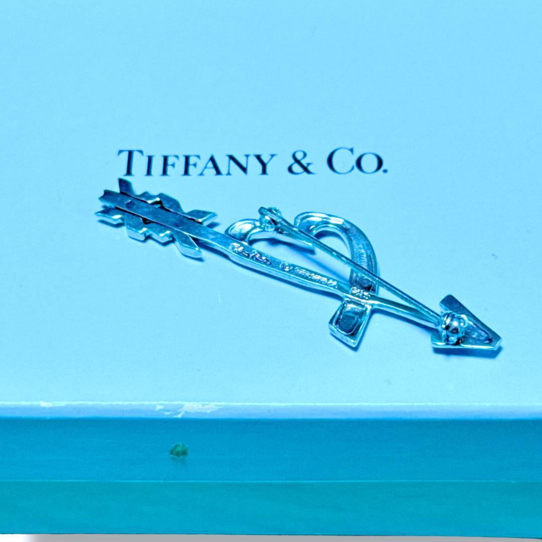【超美品】ティファニー ラビングハート＆キスアロー ブローチ SV925