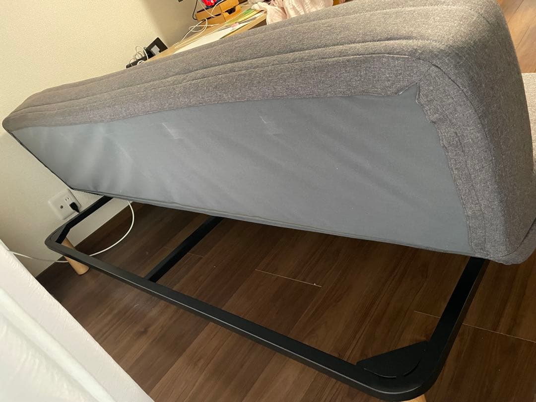 【極美品/送料込】無印良品　リクライニングソファベッド　木製脚