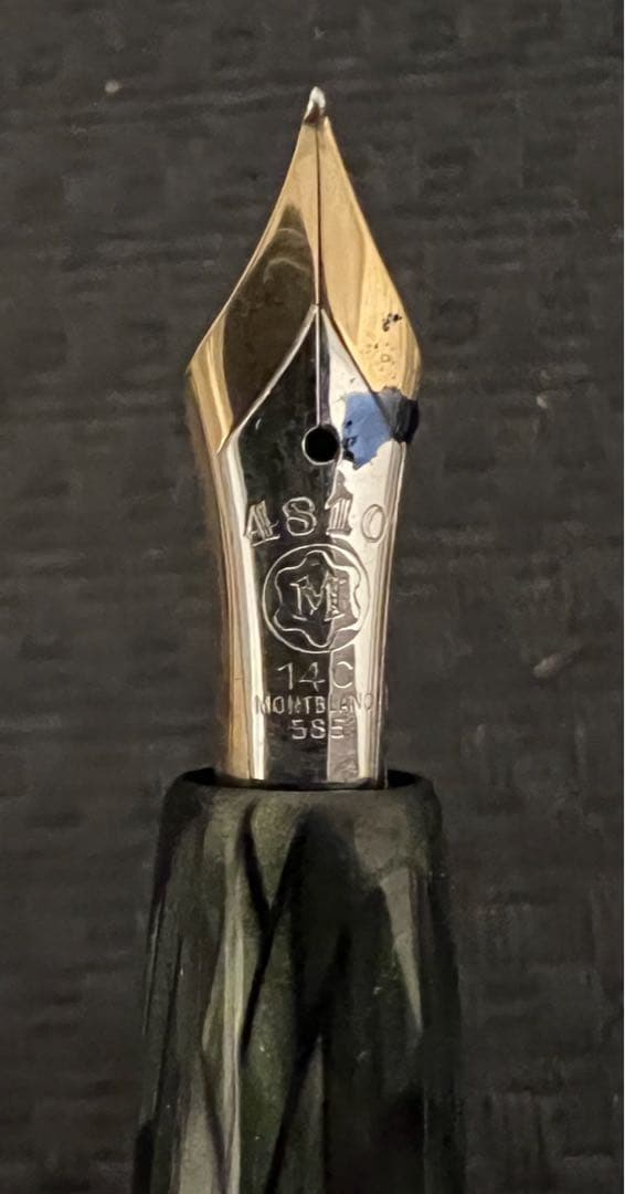 超希少 金 MONTBLANC 緑マーブル 644N 万年筆ペン先14C/585
