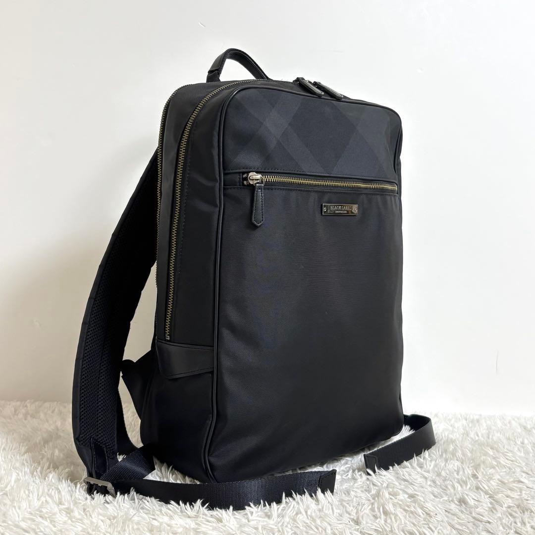 【美品】 ブラックレーベル クレストブリッジ リュック チェック スクエア