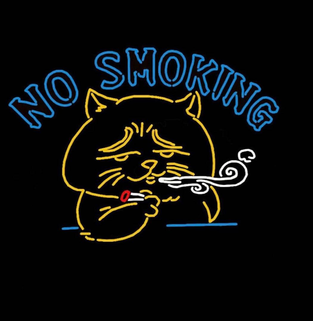 オリジナル　ネオン管 NO SMOKING 猫 キャラクター 看板　オーダー