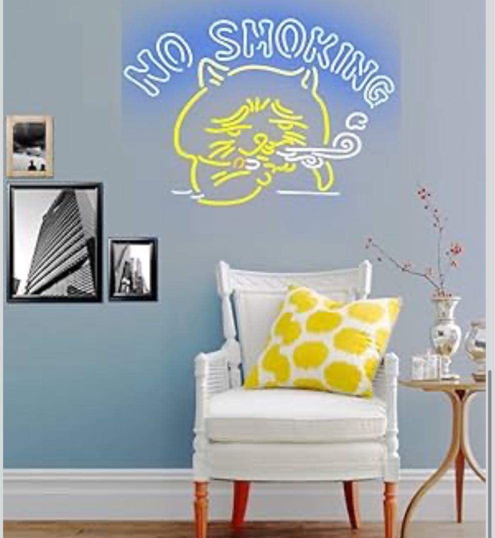 オリジナル　ネオン管 NO SMOKING 猫 キャラクター 看板　オーダー