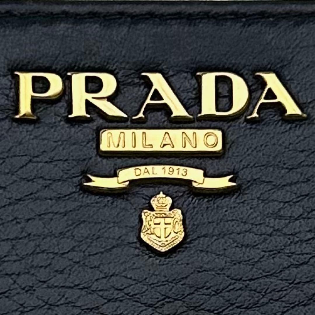 【極美品】PRADA ラウンドファスナー サフィアーノレザー 長財布 ブラック
