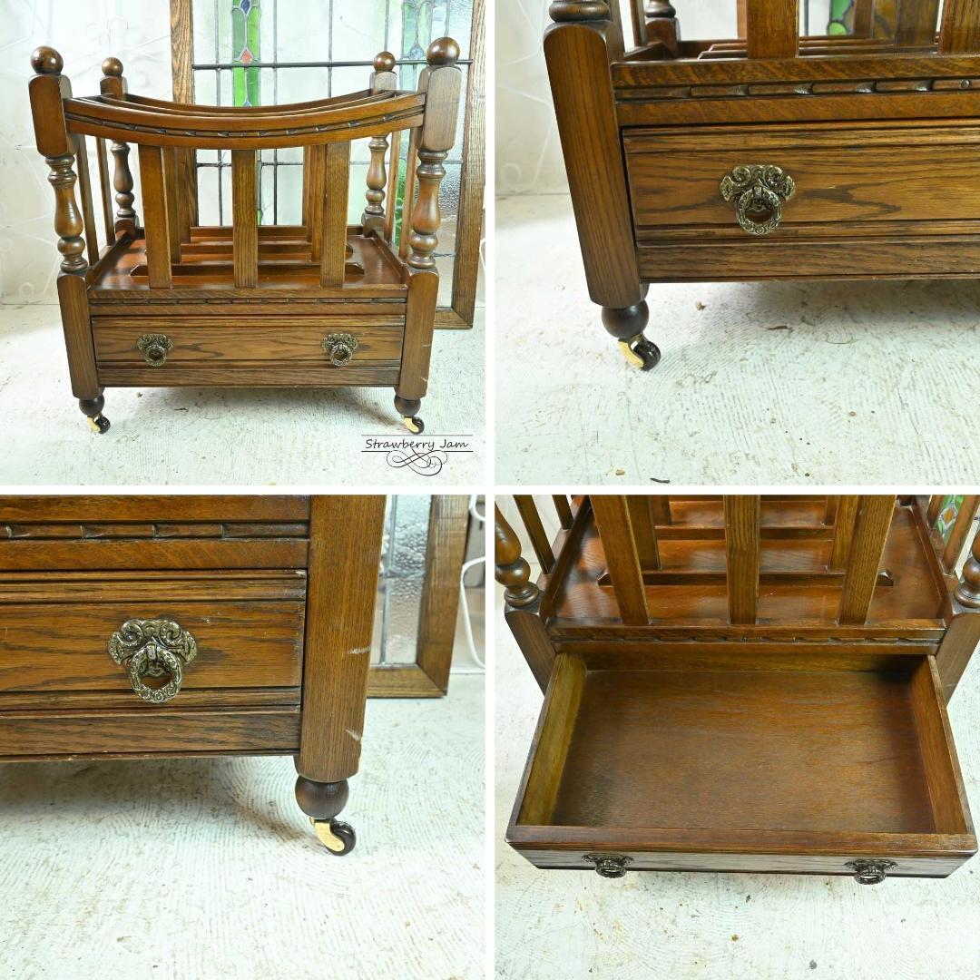 L3705-203 英国アンティーク オールドチャーム マガジンラック 本棚