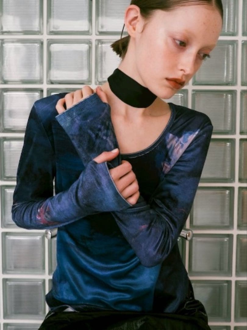 Velour Art Print Top/ベロアアートプリントトップ