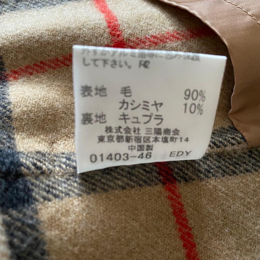 【美品✨】バーバリーロンドン カシミヤ混 ベルテッドコート ノバチェック 38