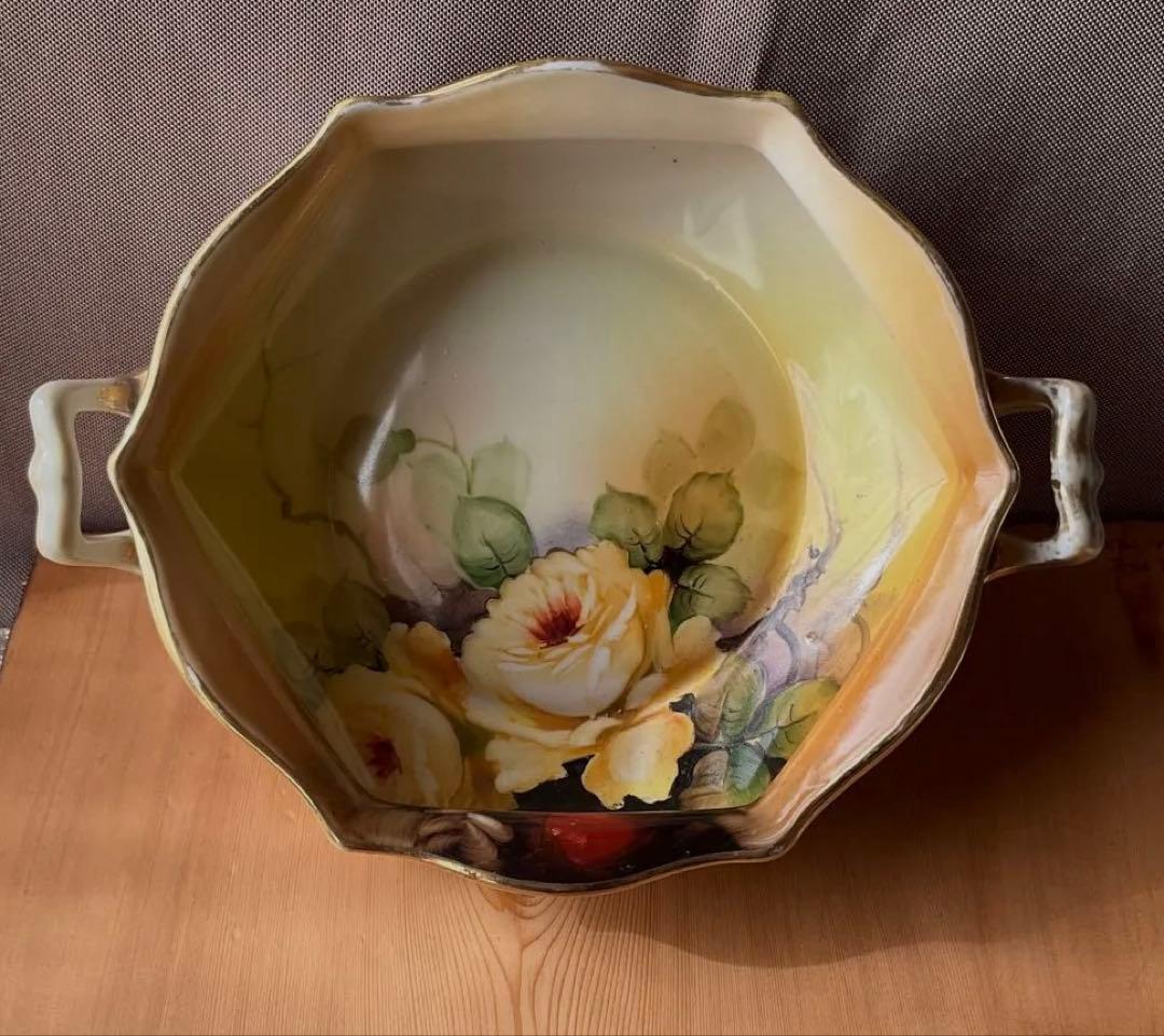 1911年頃　アンティーク　オールドノリタケ　ハンドペイント　イエローローズ